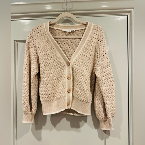 NWT Veronica Beard Kylean Cotton Knit Cardigan Sweater Top Cream White Sm 4 6 - Picture 5 of 10